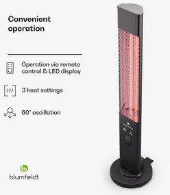 Blumfeldt Heat Guru Plus 3000, vonkajší i vnútorný sálavý ohrievač, 3000W, 3 úrovne ohrevu, diaľkové ovládanie