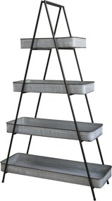Čierny kovový regál s plechovými boxmi Shelvin - 95*36*160cm