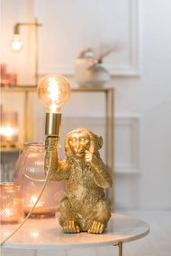 Zlatá stolná lampa s opičkou Monkey - 20*19*34 cm/40W