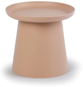Plastový kávový stolík FUNGO, priemer 500 mm, tehlový
