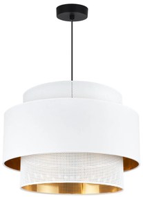 Light Home Závesné svietidlo Asti, 1x PVC/biele textilné tienidlo, (fi 45cm), g/c, b