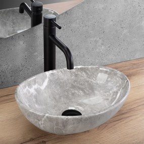 Rea Sofia Mini, umývadlo na dosku 350x260x125 mm, imitácia kameňa - šedá Grigio, REA-U9237