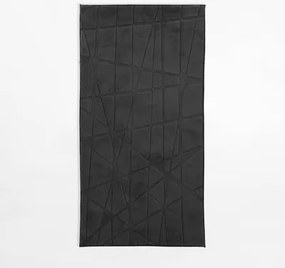 Geometrický koberec ACTION, čierny, 80x150 cm