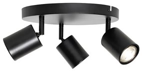 Moderné stropné svietidlo čierne nastaviteľné okrúhle 3-svetlo - Java