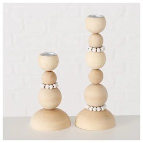 Súprava 2 drevených svietnikov Boltze Beads
