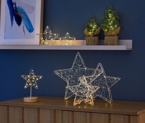 Dekoračné LED hviezdy, 2 ks, malé