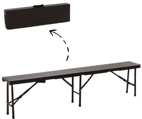 Skladacia cateringová lavica 180 cm - hnedá