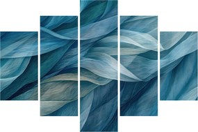 Obraz - Modrobiele vlnky (150x105 cm)