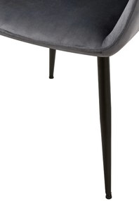 Jedálenská stolička Vessa - zamat - tmavo šedá