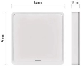 Vypínač 1-tlačidlový GoSmart 1xCR2430 Tuya biela