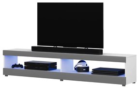 TV skrinka/stolík Violett 140 (s osvetlením) (biela + sivá). Akcia -15%. Vlastná spoľahlivá doprava až k Vám domov. 1098642