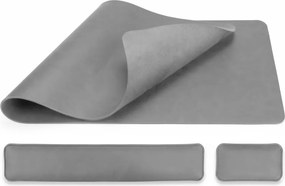 Podložka na stôl 80 × 40 cm s opierkami zápästia – 3-dielna sada - bledosivá