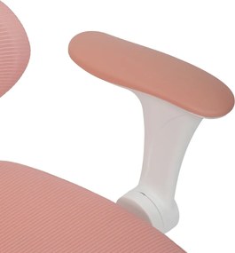 Detská pracovná stolička NANDU — sieť / látka, ružová