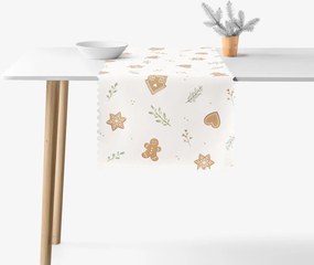 Goldea vianočný behúň na stôl teflónový - vianočné koláčíky 20x120 cm