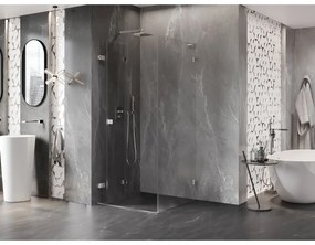 Mexen Lunar-F L, skladací sprchový kút ľavý 80 x 80 cm, 8mm číre sklo, chrómový profil, 836L-080-080-01-00-L