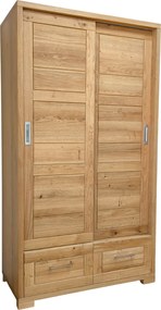 Vysoký šatník s odsuvnými dverami a zásuvkami, 120x60x216 cm