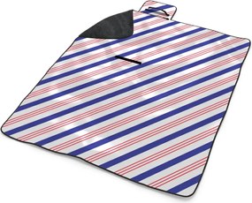 Sablio Plážová deka Modročervené pruhy: 200x140 cm
