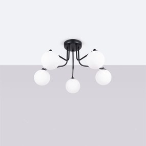 Stropné svietidlo Astral, 5x biele sklenené tienidlo, b