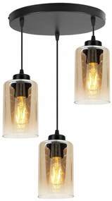 Závesné svietidlo Hella1, 3x sklenené tienidlo (mix 3 farieb), o