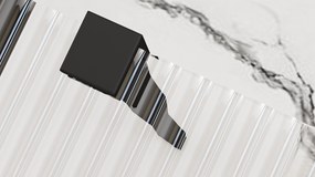 Bezrámová sprchová zástena REA AERO INTIMO 100 cm, čierna/ornament - bez vaničky