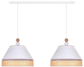 Duolla - Luster na lanku AVIGNON 2xE27/15W/230V biela/ratan