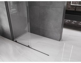 Mexen Velar, posuvné dvere do otvoru typ Walk-In 150 cm, 8mm číre sklo, grafitová matná, 871-150-000-03-66