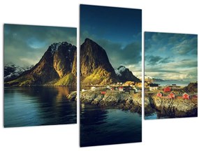 Obraz rybárskej dediny v Nórsku (90x60 cm)