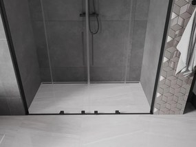 Mexen Velar L Duo, posuvné sprchové dvere do otvoru 170 cm, 8mm číre sklo, čierna matná, 871-170-003-02-70