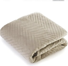 Béžový zamatový prehoz na posteľ ARROW VELVET Rozmer: 200 x 220 cm