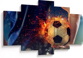 Obraz - Futbalová lopta v ohni (150x105 cm)