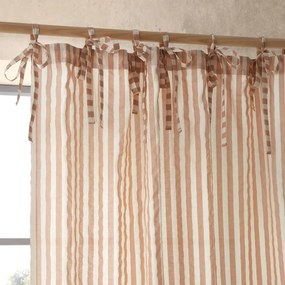 Záclona v terakotovej farbe 140x229 cm Zanzibar Stripe – Pineapple Elephant