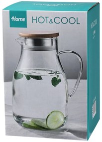 4Home Sklenený džbán s viečkom Bamboo Hot&Cool, 1,7 l