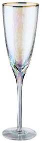 Butlers SMERALDA Pohár na šampanské so zlatým okrajom 250 ml
