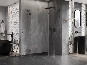 Mexen Lunar, L pravý polkruhový sprchový kút 100 x 90 cm, 8mm číre sklo, profil grafit brúsený, 833L-100P-090L-66-00