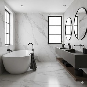 Erga Round, okrúhle zrkadlo 30cm, čierny rám, ERG-V01-ROUND-3030-BK