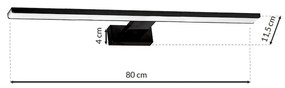 Nástenné LED svietidlo Shine1, 1x LED 15w, 4000k, (80 cm), b