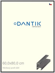 DANTIK rám na obraz 60x80 | ALU Černá matná (Plexi Čiré)
