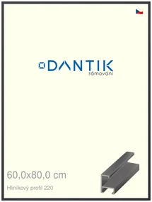 DANTIK rám na obraz 60x80 | ALU Černá matná (Plexi Čiré)