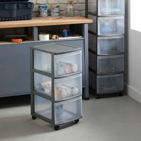 SUNDIS Úložný box s 3 zásuvkami, antracit, OFFICEMIX - MAXI
