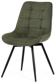 Jídelní židle, zelená, hladká látka, HC-T1130 GRN2