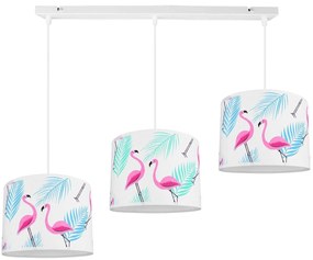 Detské závesné svietidlo Cone, 3x textilné tienidlo so vzorom (výber zo 6 farieb), (výber z 2 farieb konštrukcie)