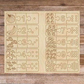 Detská drevená skladačka - Trojdielne puzzle pre deti  | SENTOP H004