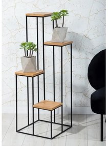 Stojan na kvety 110x40 cm čierna/hnedá