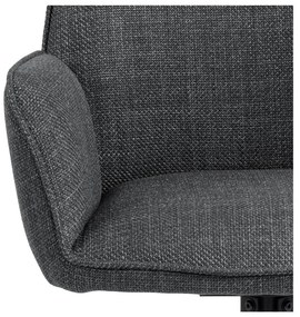 Tmavosivé čalúnené jedálenské kreslá v súprave s podrúčkami 2 ks Glenda – Actona