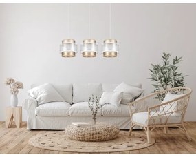 Luster na lanku GABI 3xE27/60W/230V zlatá/biela