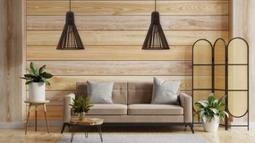 Toolight Toolight, drevené stropné svietidlo 1xE27, APP1350-1CP, hnedá, OSW-00936