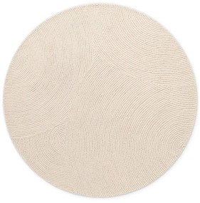 Ručne tkaný vlnený okrúhly koberec vo svetlo prírodnej farbe ø 150 cm Eleni Natural White – Hanse Home