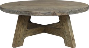 Prírodný okrúhly konferenčný stôl z recyklovaného dreva Marseille - Ø 90*38 cm