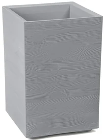 PLASTOVÝ KVETINÁČ NA KOLIESKACH BETONIQUE ECO 60X40X40 CM DREVENÝ DEKOR SIVÁ