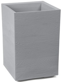 PLASTOVÝ KVETINÁČ NA KOLIESKACH BETONIQUE ECO 60X40X40 CM DREVENÝ DEKOR SIVÁ
